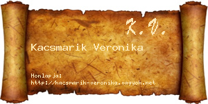 Kacsmarik Veronika névjegykártya